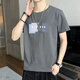 
Men's summer thin round neck top with pure short-sleeved T-shirt, fashionable loose cotton base shirt, casual DQC-1506D-white M
