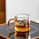 Yaji tea set tea cup Xiao tea cup 100ml heat-resistant glass tea cup home office cup color handle - 6 pieces