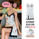 Plastic Meiting summer ice and snow silk sexy nightgown for women with breast pad pure sleeveless suspender skirt thin cool home skirt A11964 M women's style
