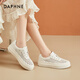 Daphne zapatos de tablero transpirable para mujeres, suela, hueca, huecos, zapatos blancos tejidos bajos en el cordón bajo cómodos zapatos casuales de deportes 37 37
