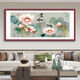 Home All-Shixing murals, new Chinese style living room sofa background wall decoration paintings, flowers, birds, calligraphy and paintings, Xi brow hanging paintings 12353cm red walnut wood grain aluminum alloy frame waterproof moisture-proof oil canvas FH109 frame width 35cm thick