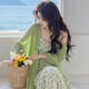 
AFTER MONDAY Korean 2025 spring knitted cardigan floral dress women's fashion suit skirt 3882Q# M [Suggest 100Jin [Jin equals 0.5 kg] below]