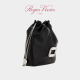 Rogervivier/2025 Summer Nuevo RV Bag Women's Pilgrim Mini cuero Bolso Negro Regular