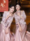 New Chinese bridesmaid dress pink 2025 new long-sleeved sister group cheongsam engagement dress daily wearable in autumn and winter Pink-Crane Gold-A Style L 100-110Jin Jin equals 0.5 kg