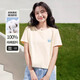 220G Cotton puro 2025 Camiseta de manga corta Glacier para mujeres en camiseta de verano Sweet Student Top B701yl 1692 Apricot 2xl
