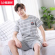 Hengyuanxiang Herren-Pyjamas Herren Sommer Baumwolle kurzärmelige Freizeitkleidung für Home Kleidung mittleren Alters mit mittlerem Alter plus Fett Plus-Größe Anzug 9922 [H-Serie für Männer mit kurzer Ärmel-Shorts für Männer] l [vorgeschlagen 100-130 Jin [Jin gleich 0,5 kg]]