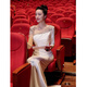 Shidao host dress female high-end adult women niche 2025 new style simple and elegant banquet evening choir dress L