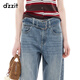 Dzzit Jeans 2025 Autumn Nuevo estilo de mezclilla con pantalones de pierna ancha para mujeres 3J3R8121s Blue XS