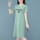 
NY-EMMA dress for women's short-sleeved summer Korean style loose and slim and mid-length casual and fashionable T-shirt skirt 6622 black XL (recommended 105-120Jin [Jin equals 0.5 kg])