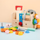 
Shantoulin Village Children's Repair Tool Box Toys Simulation Disassembly and Assembly Woodworking Box Screw Nut Wooden Boy Playing House Folding Tool Box