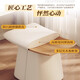 2025 New Dressing Stool Master Bedroom Dressing Table Makeup Stool Leather Chair Light Luxury High-end Saddle Stool Upholstered Stool High Resilience Sponge Beige 48*33*45CM