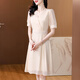 OLJ high-end brand dress for women in summer 2025 new design, fashionable, comfortable, waist-hugging simple and atmospheric skirt Pink XL 115-130Jin [Jin equals 0.5 kg]