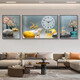 Zeichnen der Stadt moderne einfache Wohnzimmerdekoration mit Uhr Atmosphärische Fulu Landschaft Sofa Hintergrund Wandtriptychon Wanduhr ZP1283 + ZP1284 + ZP1285 MIDER 70*50 cm + links und rechts