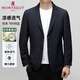 梦特娇官方旗舰休闲西服男士春夏季新款桑蚕丝便西上衣商务薄款西装外套 灰色6630 3XL 190 建议175-190斤