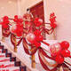 
Yonghuan wedding supplies wedding room layout stairs handrails drawing flower red yarn veil balloon decoration set wedding scene 9901 set meal