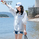 啄木鸟防晒衣女2025夏季新款轻薄户外学生大码胖mm防晒服外套潮 粉色薄 轻薄 S 80-95斤