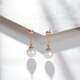 Chao Acer Rhythm 18K Gold Pearl Earrings for Women Rose Gold Color Gold Earrings for Mom and Girlfriend as Birthday Gifts One Pair