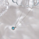 Laomiao 925 sterling silver aquamarine collarbone chain for girls 2024 new cool and luxurious niche gift necklace 925 sterling silver aquamarine necklace