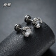 Yechi earrings for men, high-end, handsome, titanium steel, non-fading, American simple design, niche cold style, boys' earrings, a pair of high-end black diamond earrings