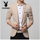 Playboy (PLAYBOY) casual suit men's Korean version slim small suit youth trendy spring and autumn thin coat business casual top navy blue 4XL 160-175
