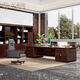 YIBOLUN new Chinese style solid wood boss desk executive desk leader desk ebony wood ebony boss desk office furniture 2.2m boss desk