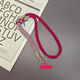 Mobile phone lanyard, chain case, lanyard back, super nice model for ladies, exquisite and high-end clip, special anti-lost ring buckle, new style, can be worn crossbody/hangerneck/wrist - length adjustable, crossbody style, green, pink and yellow, two-strand braided three-purpose lanyard + headband pink baby pendant