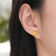 Lukfook Jewelry Gold Earrings Four Seasons Spring Flower Pure Gold Four-leaf Clover Earrings Price Approximately 1.23g