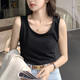 New summer suspender vest for women wearing inner and outer bottoming shirts, fashionable waffle splicing design sleeveless tops, B167-white L Recommended 105-115Jin [Jin equals 0.5 kg]