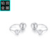 Gongzhan upper and lower ball stud earrings for women, simple and fashionable pt950 platinum earrings, flash diamonds, flash car flower beads, platinum earrings, car flower lantern beads, platinum earrings, a pair, about 2.8-3 grams