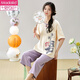 Modal Summer à manches courtes de nouveaux pyjamas chinois placés à la maison pantalon couchée et style mince peut être porté à l'extérieur en été. Style chinois des femmes Y9902 m (recommandé 75-95jin [Jin est égal à 0,5 kg]))