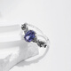 Fall in love with French designer S925 sterling silver tanzanite blue diamond ring for women light luxury retro distressed mermaid tail index finger ring S925 sterling silver US size-5