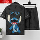 Langsha Pajamas de verano para hombres suelto de manga corta Plus Fat Fat Buste Cartoon Student Cardigan Pajamas Men's Home Traje de ropa para hombres