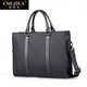 Luo Qiya (cmlziua) men's handbag canvas briefcase lightweight wear-resistant document bag business casual computer bag short-distance business trip men's bag black - can accommodate 15-inch computer 39.5*8.5*28.5cm