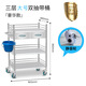 Sailoto stainless steel trolley welding nurse trolley multi-functional tool trolley with drawer treatment trolley instrument trolley two-story large drawer-less brake wheel