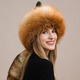 Yinghui fox fur hat for women and men in winter Northeastern ear protection warm genuine leather Mongolian hat ethnic style fur hat for women winter raccoon fur natural color M head circumference 56-58cm