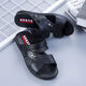 Huilirui [Vietnam Gummi] Koreanische Version von nicht gleitenden Gelegenheitssandalen bequemer und langlebiger Vaters Schuhe Herren Sandalen im Sommer 698 Black (Anti-Slip-Upgrade) 40 (geeignet für 39) geeignet)