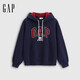 Gap Women's 2025 Autumn New Three-dimensional Foam Printed Logo Fleece Loose Hooded Sweatshirt Top 792495 Gap Women's 2025 Autumn New Three-dimensional Foam Printed Logo Fleece Loose Hooded Sweatshirt Top 792495