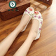 Woodpecker printemps et été Nouveau printemps Nouveau vieux Pékin Chaussures en tissu pour femmes Chaussures pour femmes pour femmes toile Sandales Anti-slip Summer Ethnique B-2 Blanc 36