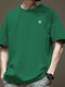 Camiseta de manga corta de Vancl Trendy American American para hombres en Summer Pure Cotton Round Neck Versátil Versátil 2025 NUEVA Marca de moda Flower Hong Kong Estilo Camiseta Negra-1365 de algodón de manga corta-100% puro 2XL [sugerido 170-195Jin [Jin equivale a 0.5 kg]]]