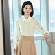 
FHHUABD orange shirt suit for women 2025 new style small temperament professional suit women shirt top autumn 1098 black skirt S