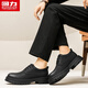 Zapatos de cuero de negocios de guerreros zapatos para hombres zapatos de cuero británico zapatos de trabajo para hombres 2731 negro 42