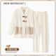 Su Naixue pregnant women's pajamas autumn and winter confinement suits in winter postpartum thickened coral velvet November breastfeeding and feeding home clothes for women Jacquard velvet 9923# pocket bow L [Suggested 90-120Jin [Jin equals 0.5 kg]]
