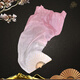 Suican imitation silk long dance fan transformed into a whale on an isolated island classical dance ethnic dance cos light pink gradient long silk fan 1 31cm fan bone total length 1.5 meters right hand fan