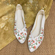 Juans Silk Spring- und Herbst Ethnische Stil bestickte Schuhe für Frauen Singles Schuhe Alte Peking -Stoffschuhe niedrige Absatzweiche Rindfleisch Sehnen Sohle gestickte Cheongsam -Schuhe Kaffee Grün 38