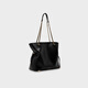 CHARLES&KEITH25秋季新品大容量柔软抽绳链条福袋包托特包包女包CK2-20782654 Black黑色 L