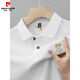 Pier Cardin pure cotton men's short-sleeved POLO shirt summer new high-end light luxury embroidered lapel T-shirt loose middle-aged dad suit 6626 mist blue 2XL 54 [recommended 160-180Jin [Jin equals 0.5 kg]]