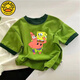 G.DUCKKIDS男童女童纯棉短袖T恤夏季新款卡通海绵宝宝半袖儿童洋气上衣t 673白色【派大星抱 海绵宝宝】 120
