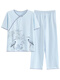 True high-end light luxury pajamas for women, can wear summer ladies short-sleeved Chinese style pajamas suit cotton new Chinese style trousers home Y9905 M code (recommended 75-95Jin [Jin equals 0.5 kg]) equal size
