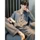 Catman (MiiOW) 2025 new pajamas for men spring and autumn pure cotton long-sleeved teenager men's four-season home clothing set G693-L 170L size recommended height 170 weight 10