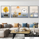 Zeichnen der Stadt moderne einfache Wohnzimmerdekoration mit Uhr Atmosphärische Fulu Landschaft Sofa Hintergrund Wandtriptychon Wanduhr ZP1283 + ZP1284 + ZP1285 MIDER 70*50 cm + links und rechts